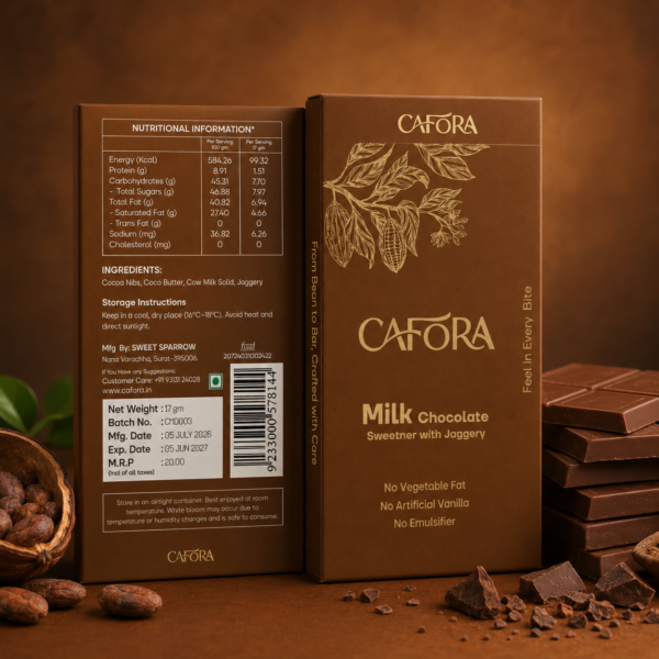 CAFORA Milk Chocolate with Jaggery – 17g