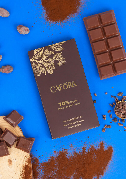 CAFORA Dark Chocolate | Sweetened with Dates | Bean to Bar | 17g