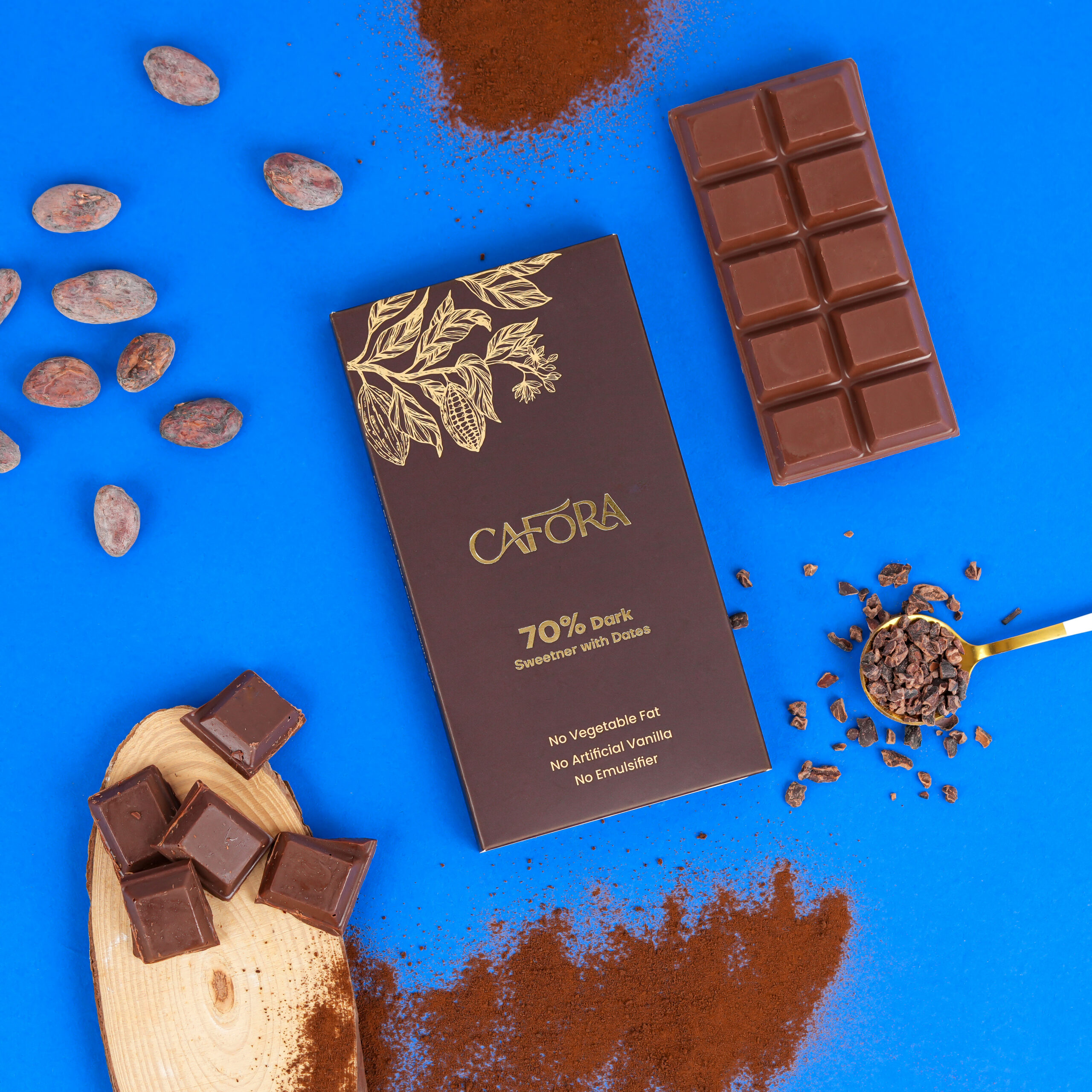 CAFORA Dark Chocolate | Sweetened with Dates | Bean to Bar | 17g