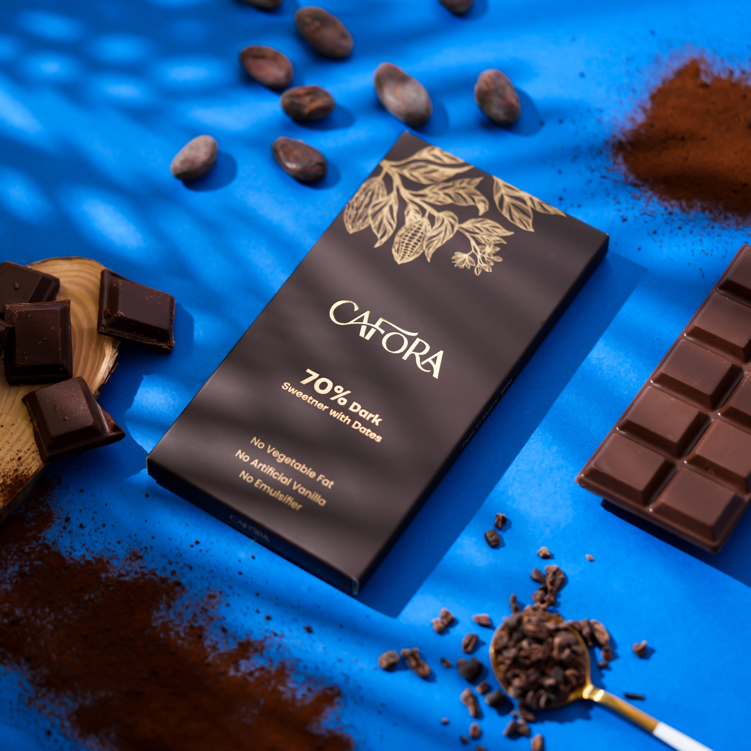 CAFORA Dark Chocolate | Sweetened with Dates | Bean to Bar | 17g