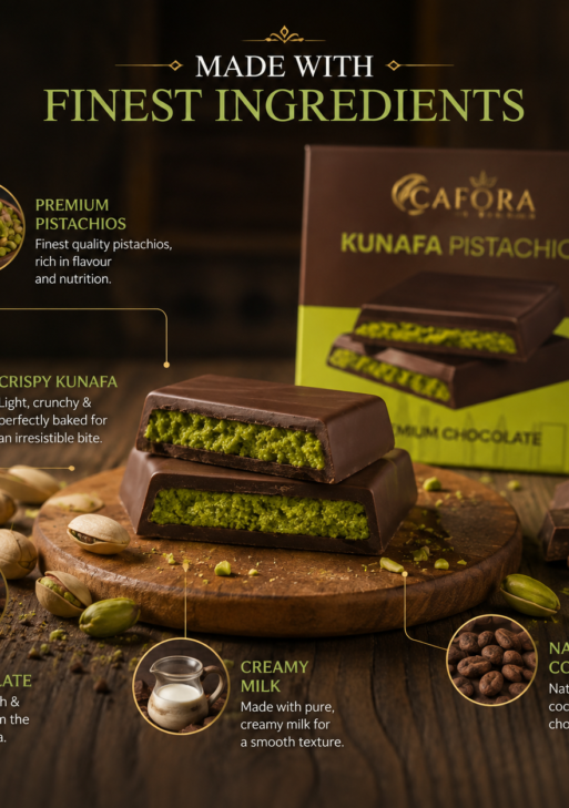 CAFÓRA Kunafa Pistachio Premium Chocolate