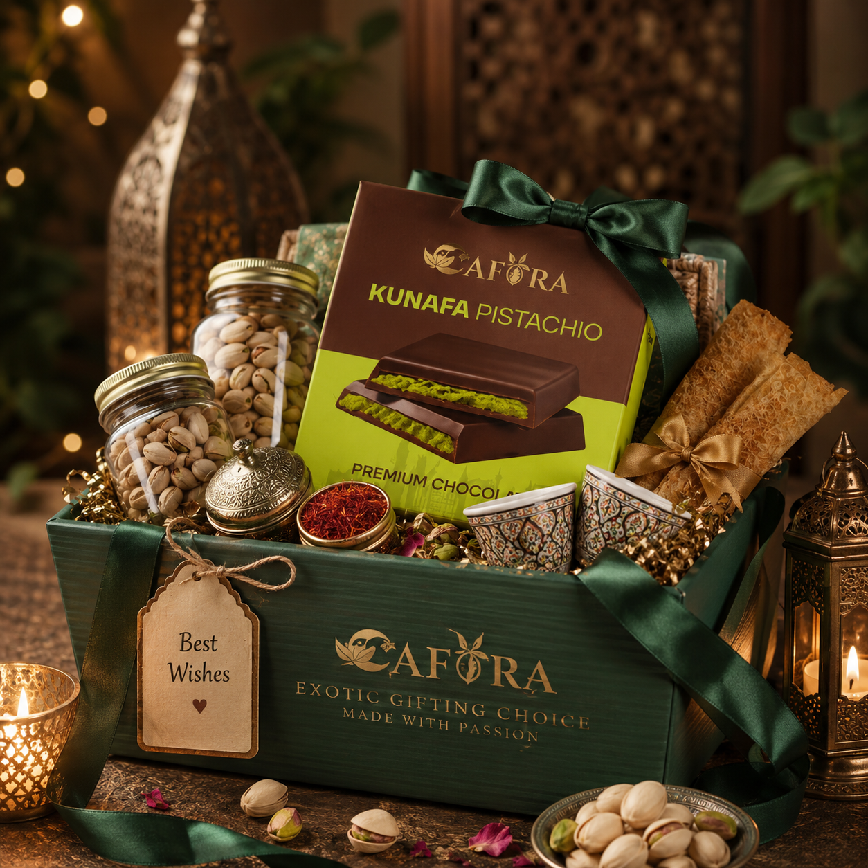 CAFÓRA Kunafa Pistachio Premium Chocolate
