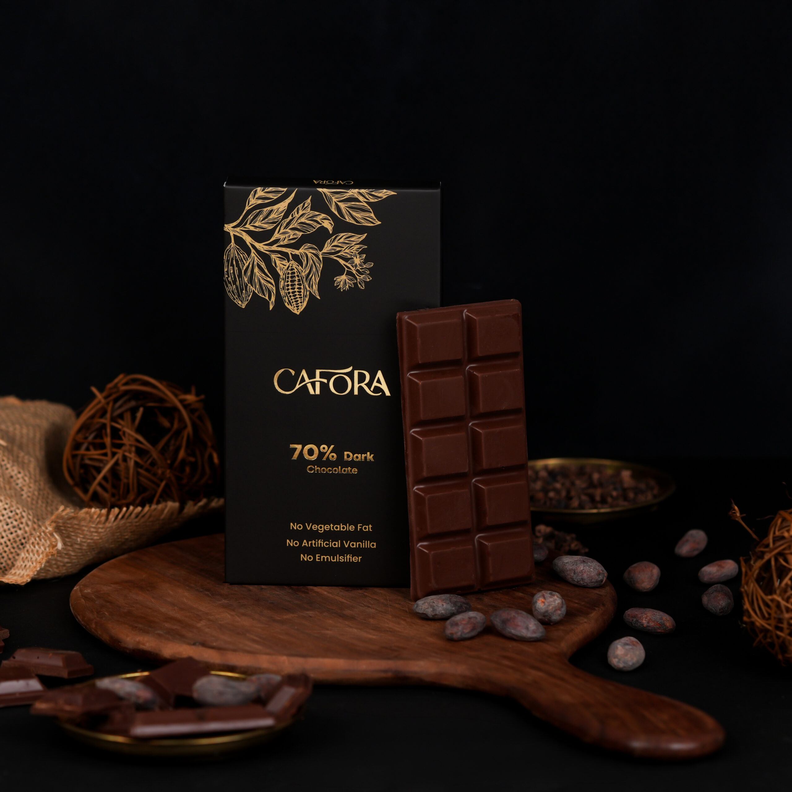 CAFORA 70% Dark Chocolate | Bean to Bar Chocolate | 48g