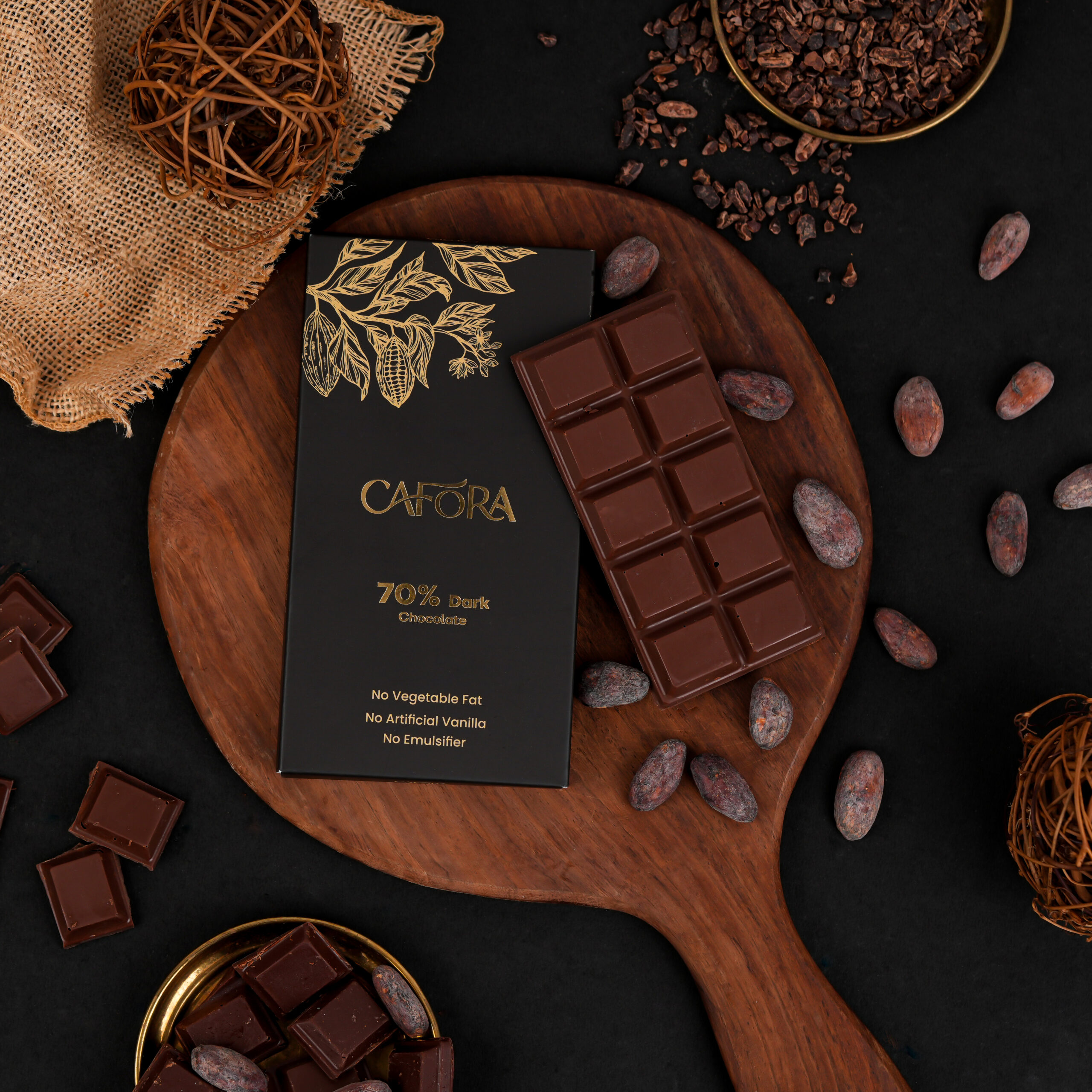 CAFORA 70% Dark Chocolate | Bean to Bar Chocolate | 48g