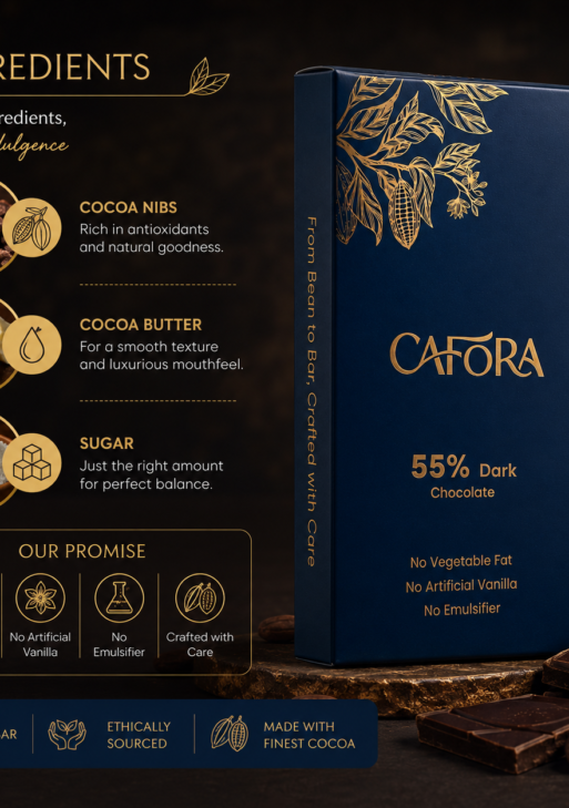 CAFORA 55% Dark Chocolate | Bean to Bar | 48g