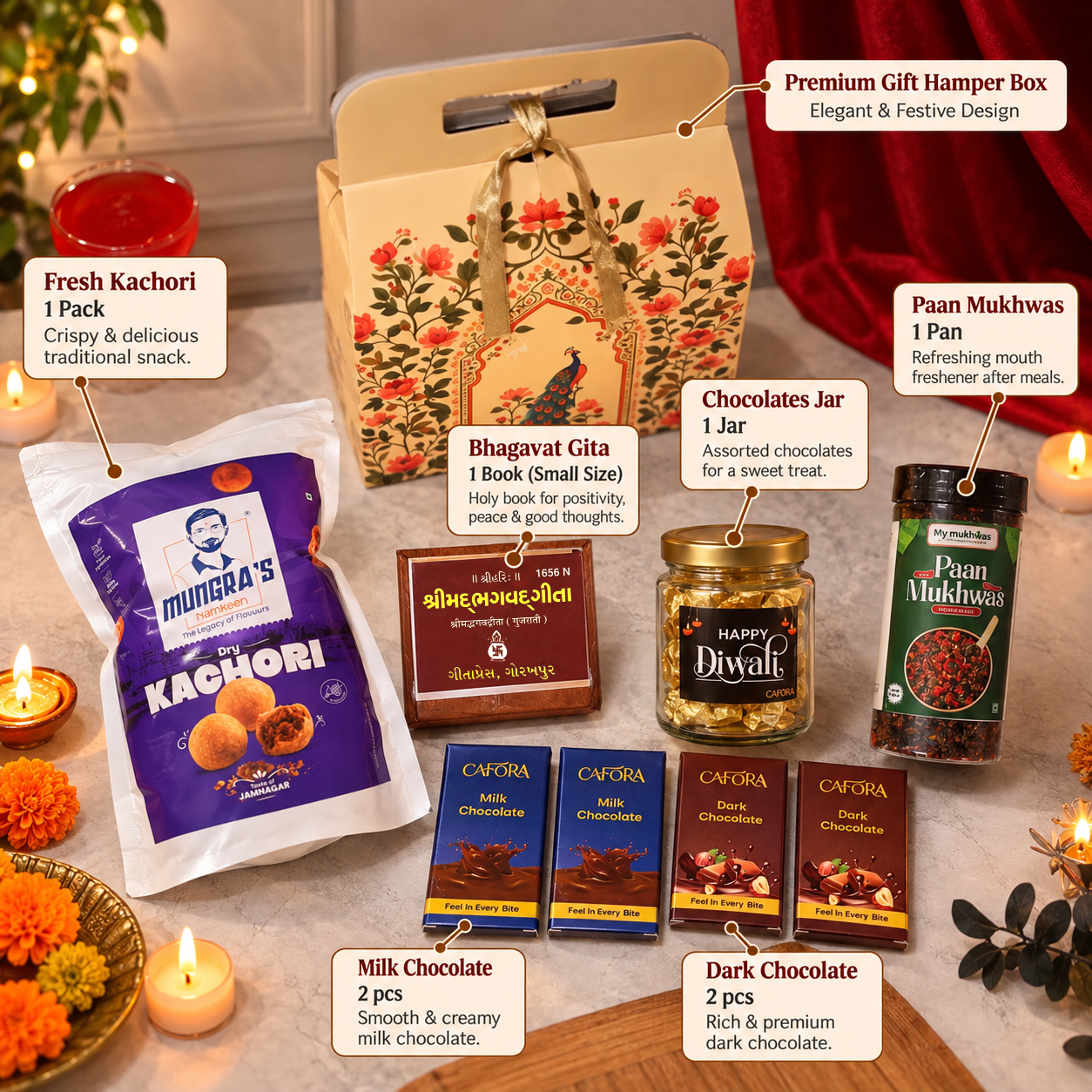 CAFORA Premium Diwali Gift Hamper – Traditional Festive Gift Box