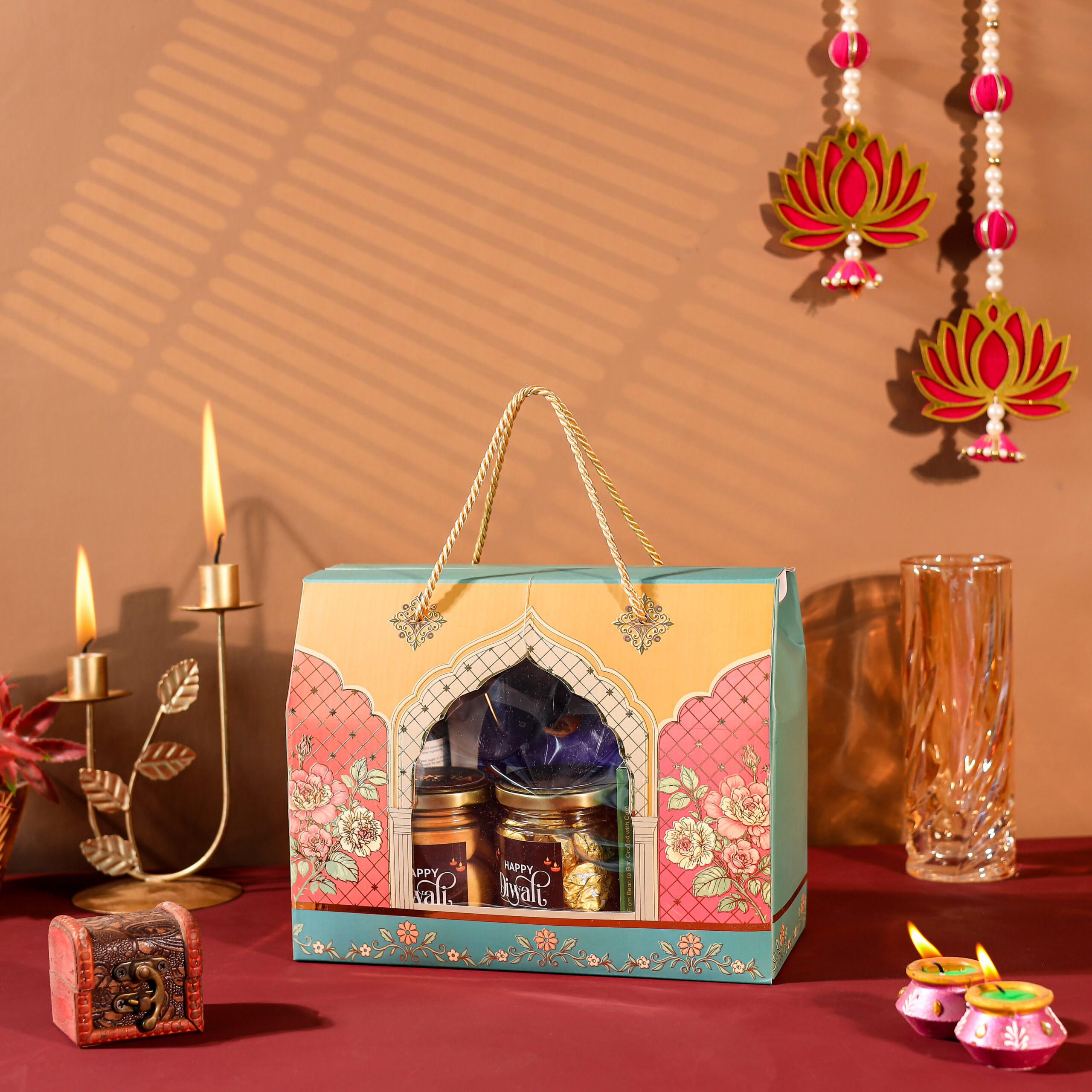 Premium Diwali Gift Hamper | Chocolates, Dry Fruits & Diya - Image 2